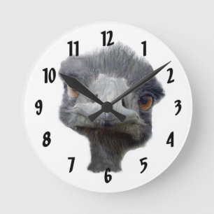 Ostrich Face Runde Wanduhr