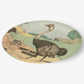 Ostrich Family Children's Party Pappteller (Schrägansicht)