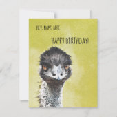 Ostrich Funny Birthday Card Karte (Vorderseite)