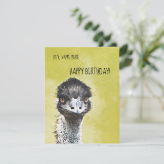 Ostrich Funny Birthday Card Karte
