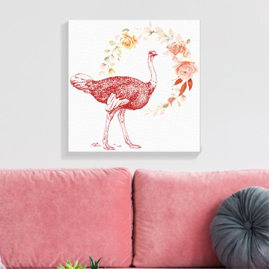 Ostrich Leinwanddruck (Insitu (Wohnzimmer))