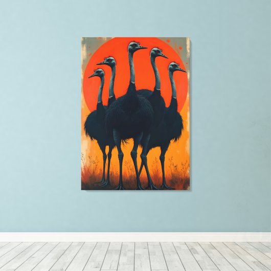 Ostrich Leinwanddruck (Insitu (Holzboden))
