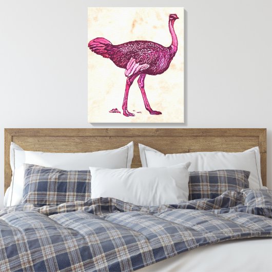 Ostrich Leinwanddruck (Insitu (Schlafzimmer))