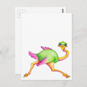 Ostrich Postkarte (Vorne/Hinten)