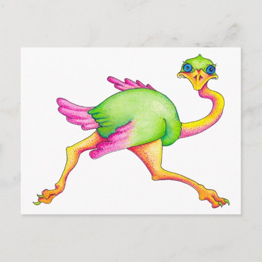 Ostrich Postkarte (Vorderseite)