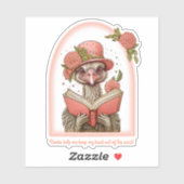 Ostrich Reading a Book Custom-Cut Vinyl Sticker (Blatt)