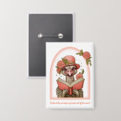 Ostrich Reading a Book Head Out of the Sand Button (Vorderseite/Rückseite)