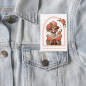 Ostrich Reading a Book Head Out of the Sand Button (Insitu)