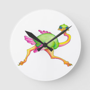 Ostrich Runde Wanduhr