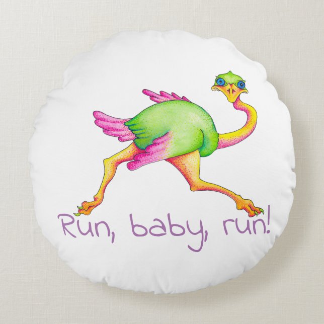 Ostrich Rundes Kissen (Vorderseite)