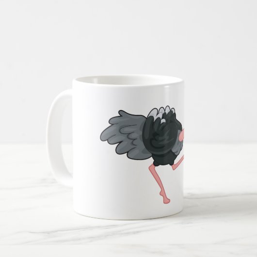 Ostrich Running Kaffeetasse (Vorderseite Links)