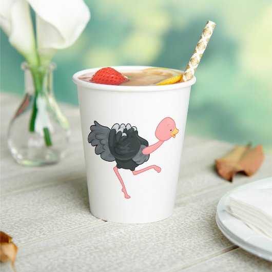 Ostrich Running Pappbecher