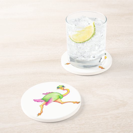 Ostrich Sandstein Untersetzer (Seite)