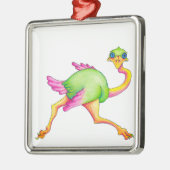 Ostrich Silbernes Ornament (Links)