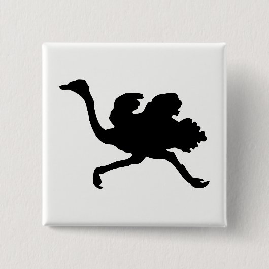 Ostrich-Silhouette Button (Vorderseite)