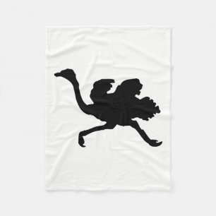 Ostrich-Silhouette Fleecedecke
