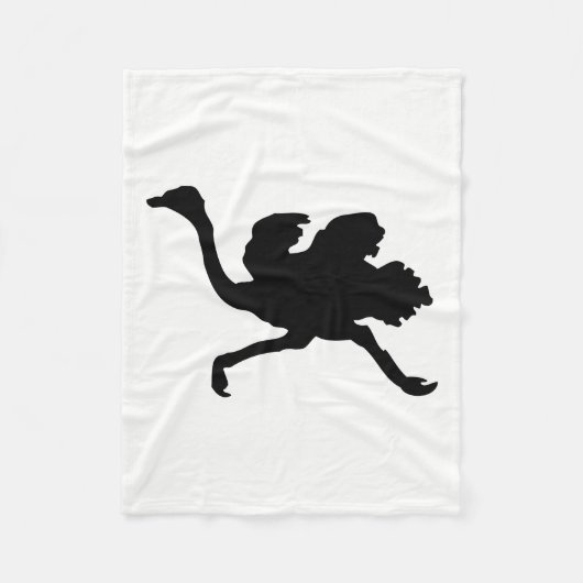 Ostrich-Silhouette Fleecedecke (Vorderseite)