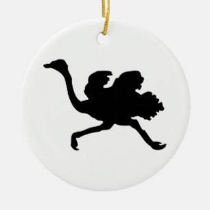 Ostrich-Silhouette Keramikornament