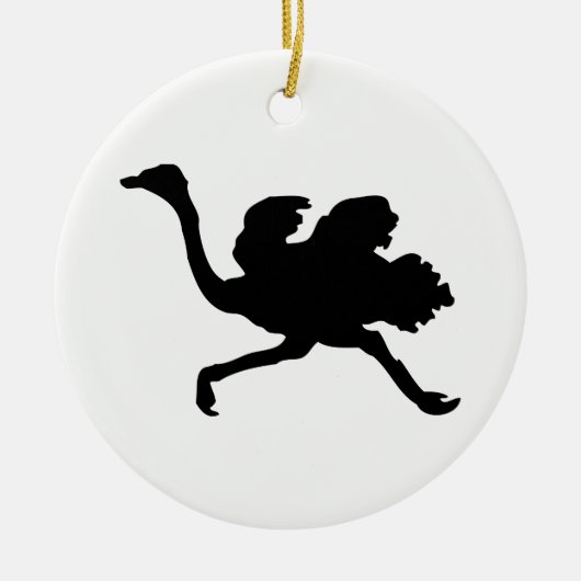 Ostrich-Silhouette Keramikornament (Vorne)