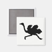 Ostrich-Silhouette Magnet (Vorderseite/Rückseite)