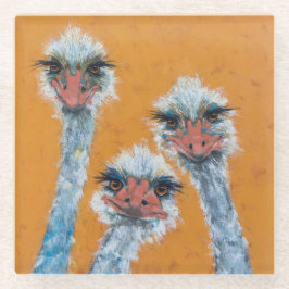 Ostrich Sisters Glass Untersetzer