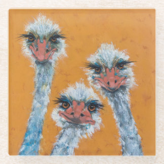 Ostrich Sisters Glass Untersetzer