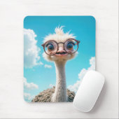 Ostrich Tragend Big Eyeglasses Mousepad (Mit Mouse)