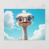 Ostrich Wearing Eyeglasses Postkarte (Vorderseite)
