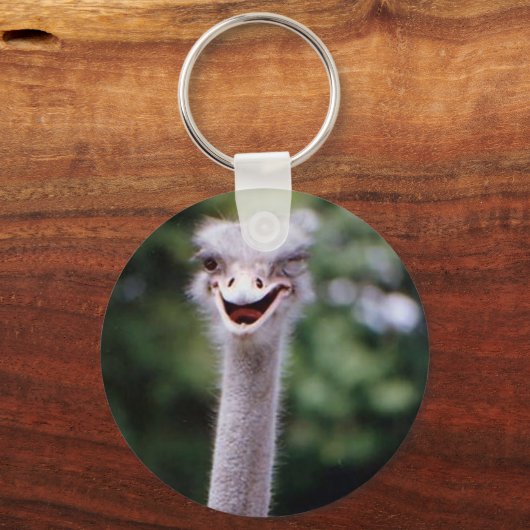 Ostrich Winking - Funny Schlüsselanhänger (Vorderseite)