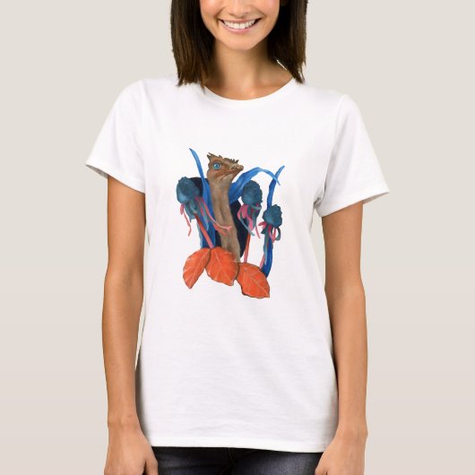 Ostrich with leaves T-Shirt (Vorderseite)