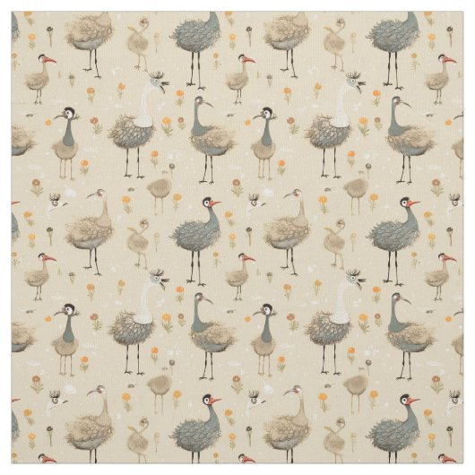 Ostrich Wonders: Whimsy Ostrich Stoff (Muster)