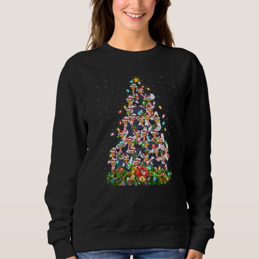 Ostrich  Xmas Lights Santa Ostrich Christmas Tree Sweatshirt (Vorderseite)
