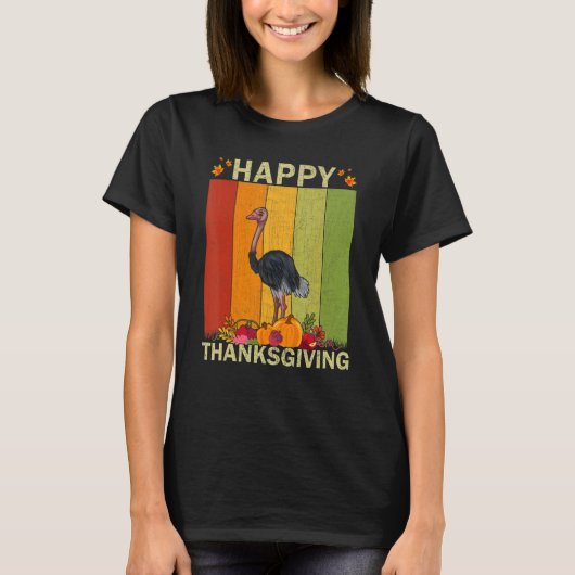 Ostriches Retro Graphic Family Matching Thanksgi T-Shirt (Vorderseite)