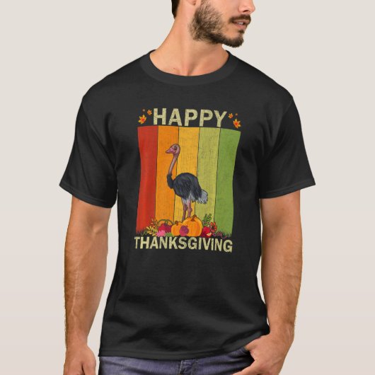 Ostriches Retro Graphic Family Matching Thanksgiv T-Shirt (Vorderseite)