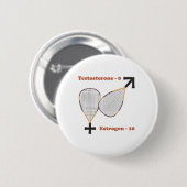Östrogen gewinnt Racquetball Button (Vorne & Hinten)