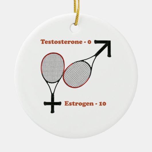 Östrogen-Tennis Keramik Ornament (Vorne)