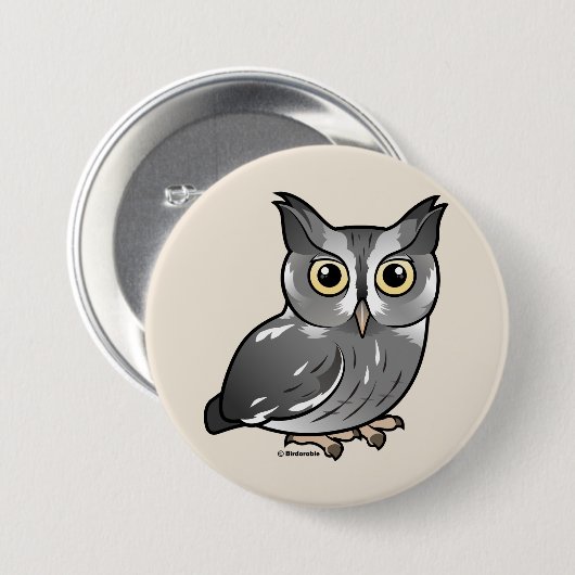 OstSchrei-Eule (graue Phase) Button (Vorne & Hinten)