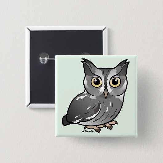 OstSchrei-Eule (graue Phase) Button (Vorne & Hinten)