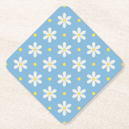 Ostsee Blau & Cloud Dancer Daisy Floral Untersetzer
