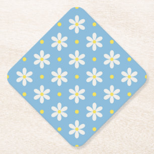 Ostsee Blau & Cloud Dancer Daisy Floral Untersetzer