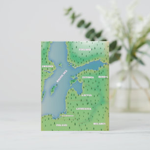 Ostsee-Karte Postkarte