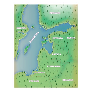 Ostseekarte Fotodruck