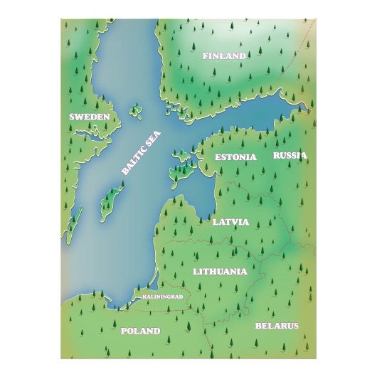 Ostseekarte Fotodruck (Vorne)