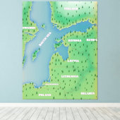 Ostseekarte Leinwanddruck (Insitu (Holzboden))