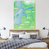 Ostseekarte Leinwanddruck (Insitu (Schlafzimmer))