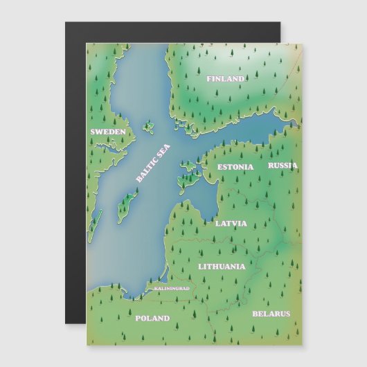 Ostseekarte Magnetkarte (Vorne/Hinten)