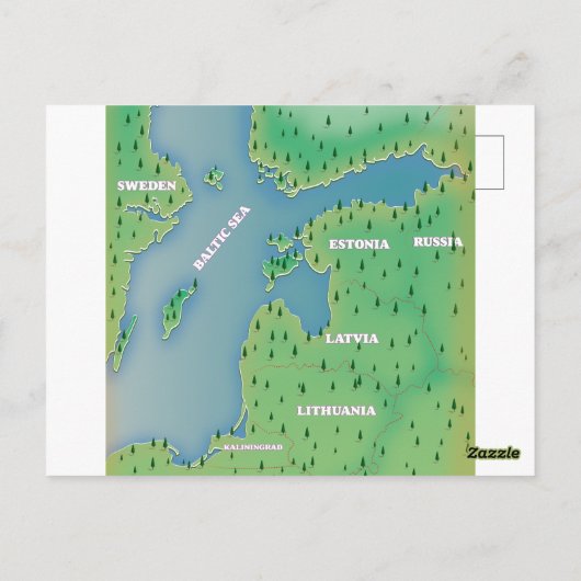 Ostseekarte Postkarte (Rückseite)