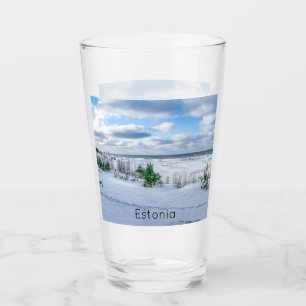 Ostseeküste im Winter schneebedeckt Glas