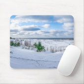 Ostseeküste im Winter schneebedeckt Mousepad (Mit Mouse)