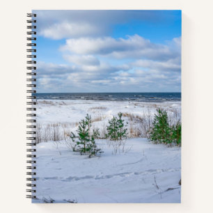 Ostseeküste im Winter schneebedeckt Notizblock